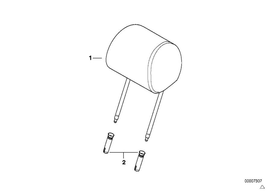 Diagram Seat, front, head restraint, base seat for your BMW