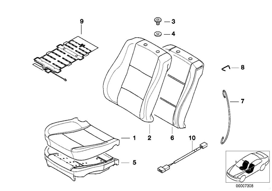 Diagram Seat, front, upholstery and cover for your 2023 BMW X3  30eX 