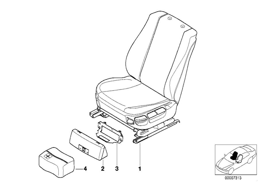 Diagram Seat, front, complete seat for your 2010 BMW M6   