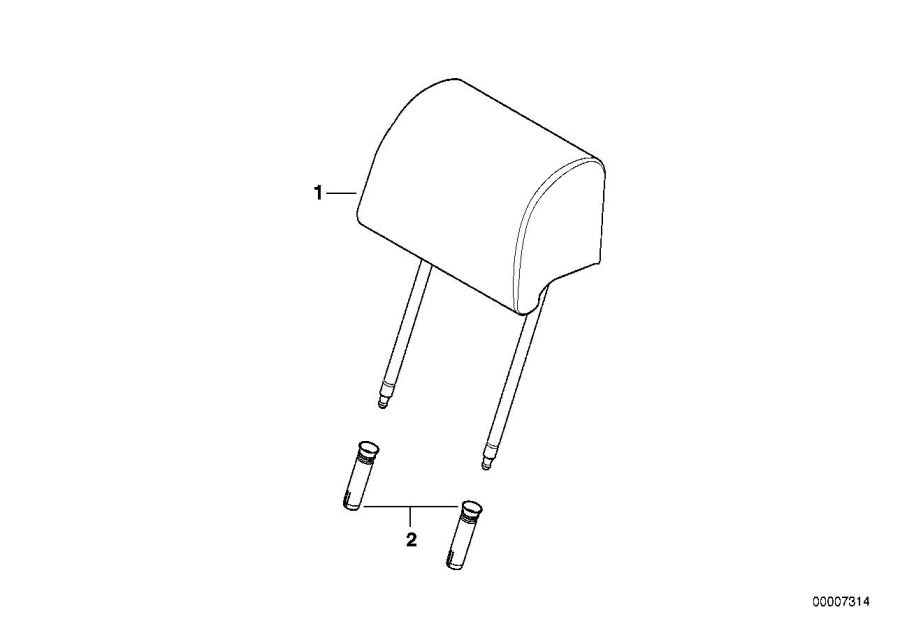 Diagram Seat, front, head restraint Comfort seat for your 2007 BMW M6   