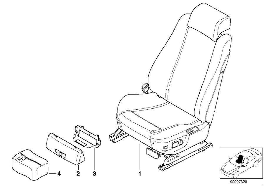 Diagram Seat, front, complete seat for your 2010 BMW M6   