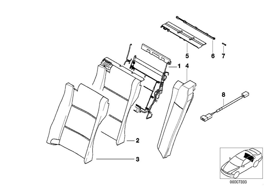 Diagram SEAT REAR EL.ADJUSTABLE for your 1998 BMW 740i Automatic Sedan 