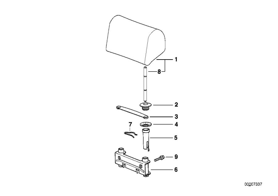 Diagram Rear seat head restraint for your 2023 BMW X3  30eX 