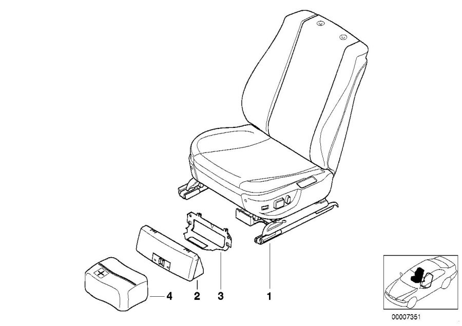 Diagram Seat, front, complete seat for your 2010 BMW M6   