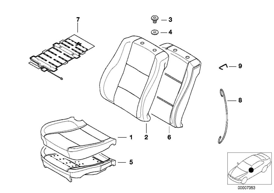 Diagram Seat, front, upholstery and cover for your 2023 BMW X3  30eX 