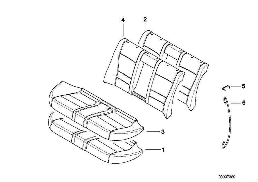 Diagram Seat rear, upholstery & cover base seat for your 2023 BMW X3  30eX 