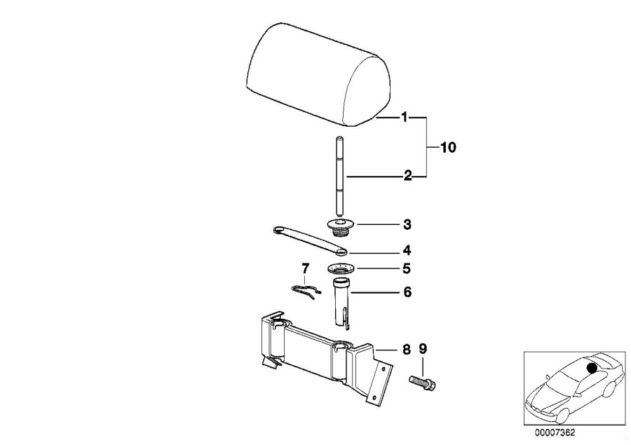 Diagram Rear seat head restraint for your 2023 BMW X3  30eX 