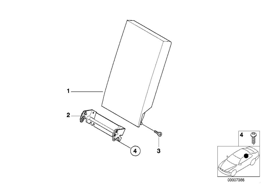 Diagram Rear seat center armrest for your BMW