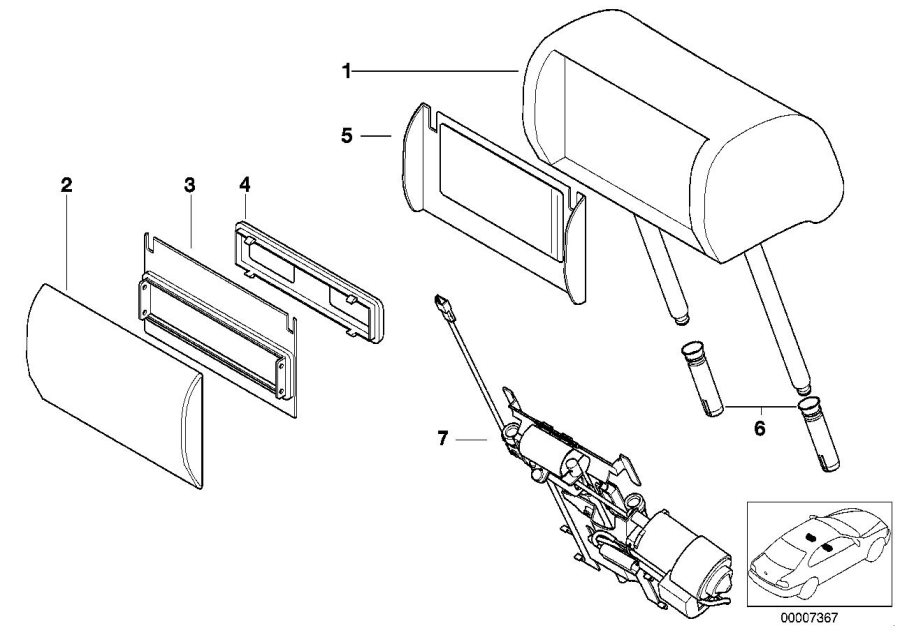 Diagram Multi-functional headrest for your BMW