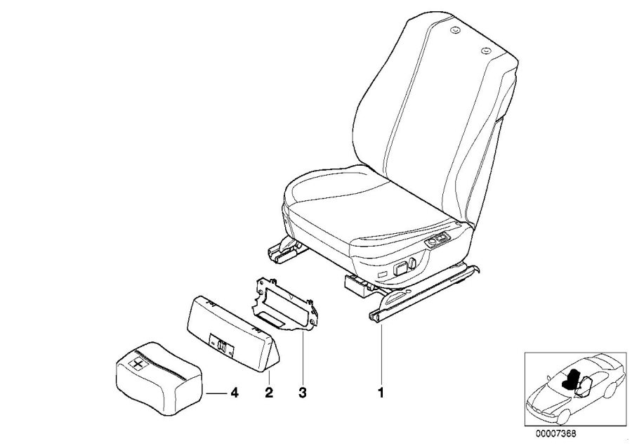 Diagram Seat, front, complete seat for your 2010 BMW M6   