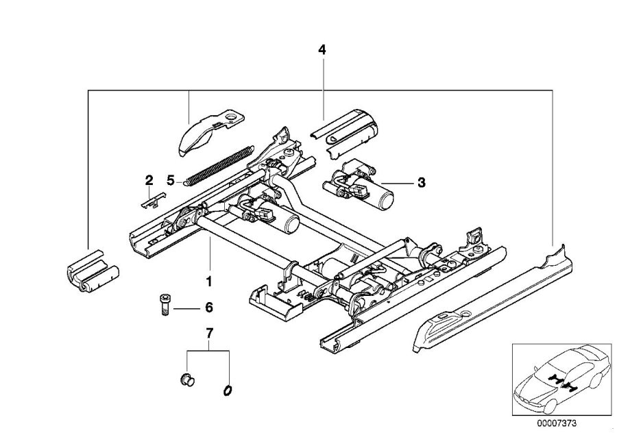 Diagram FRONT SEAT RAIL for your 2023 BMW X3  30eX 