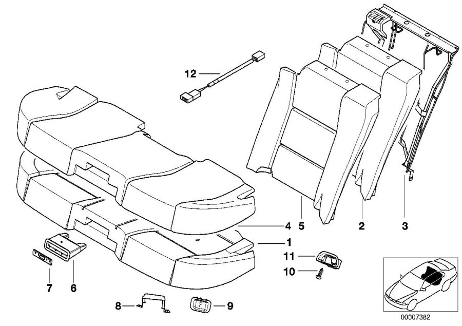 Diagram Rear seat with can holder for your 2010 BMW M6   