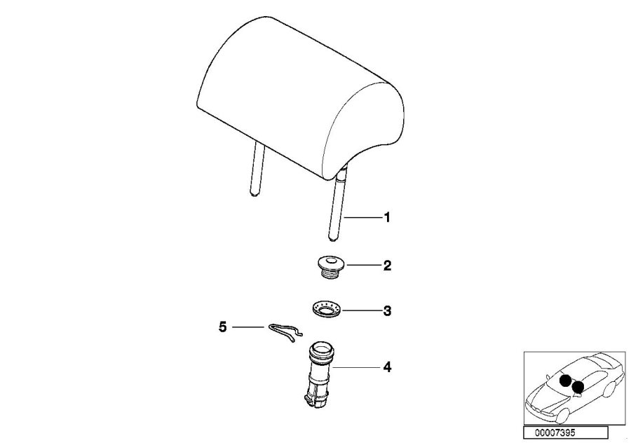 Diagram Rear seat head restraint for your 2023 BMW X3  30eX 