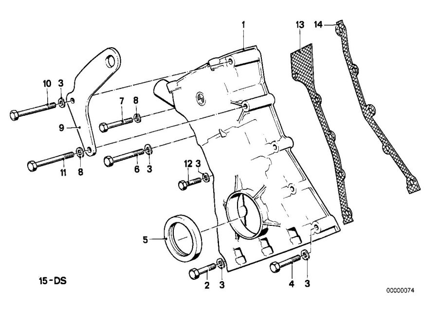 Diagram Lower timing case for your BMW