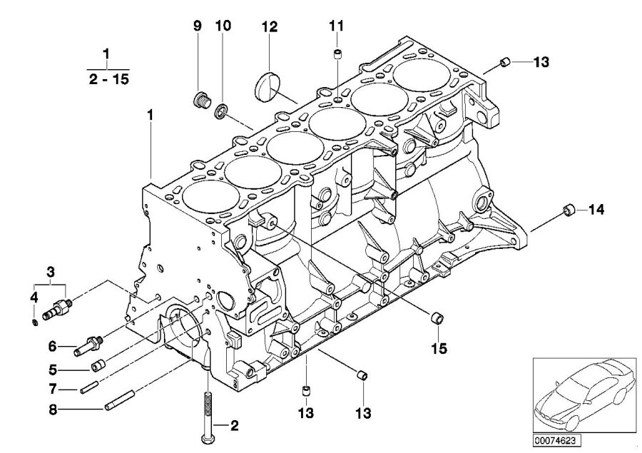 Diagram Engine Block for your BMW M3  