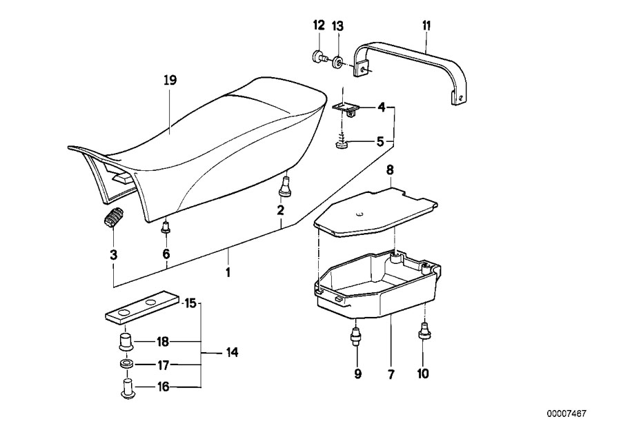 Diagram Bench seat for your 2025 BMW S1000R   