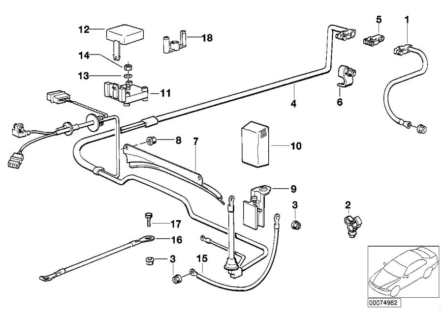 Diagram Battery cable for your 2001 BMW 525i   