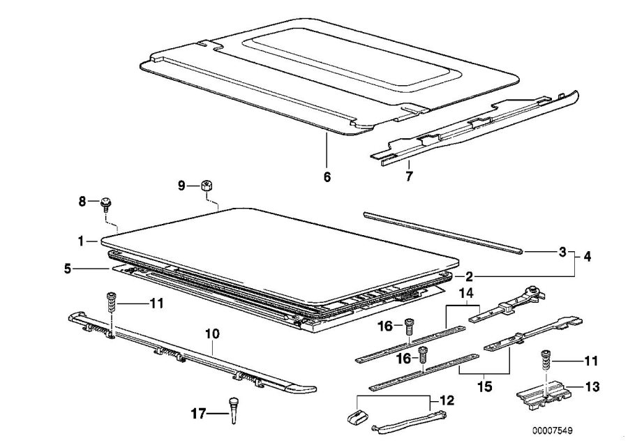 Diagram SLID.LIFT. ROOF-COVER/CEILING FRAME for your 2023 BMW X3  30eX 