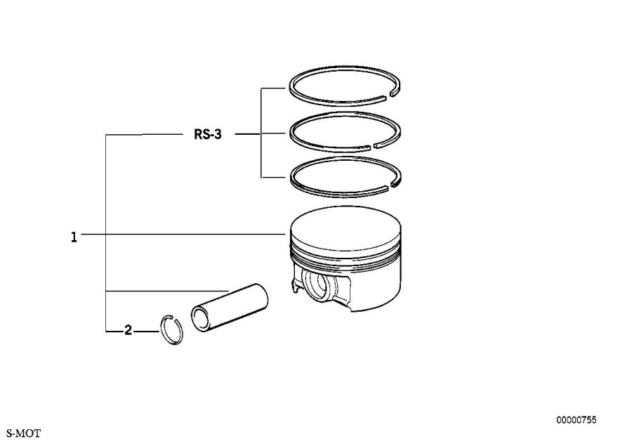 Diagram Crankshaft-pistons for your BMW