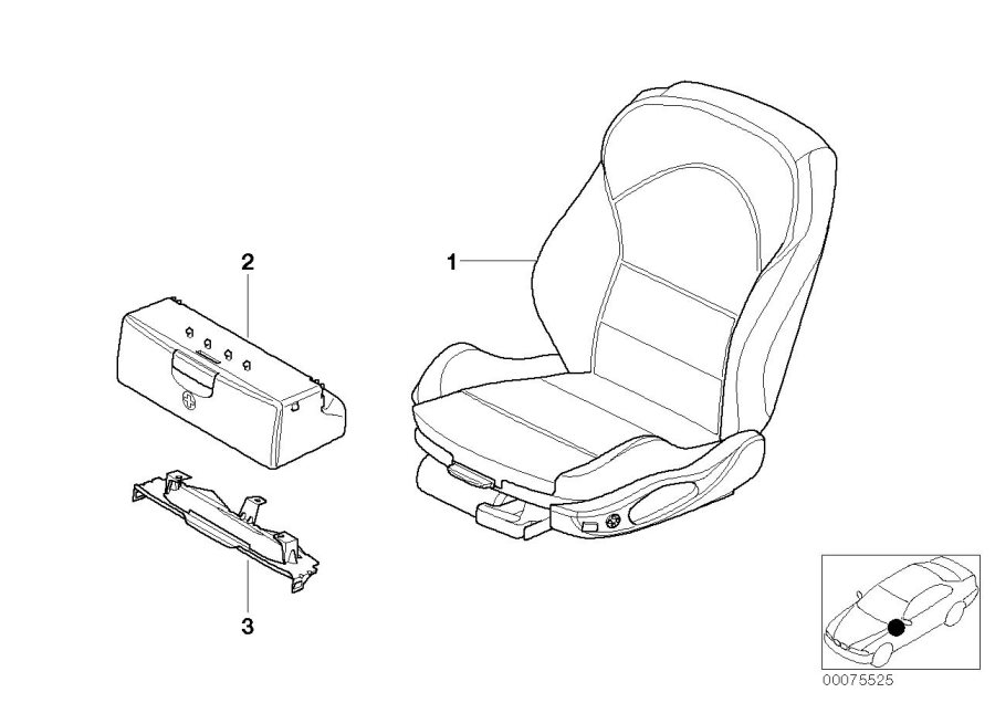Diagram Seat, front, complete seat for your 2004 BMW M3   