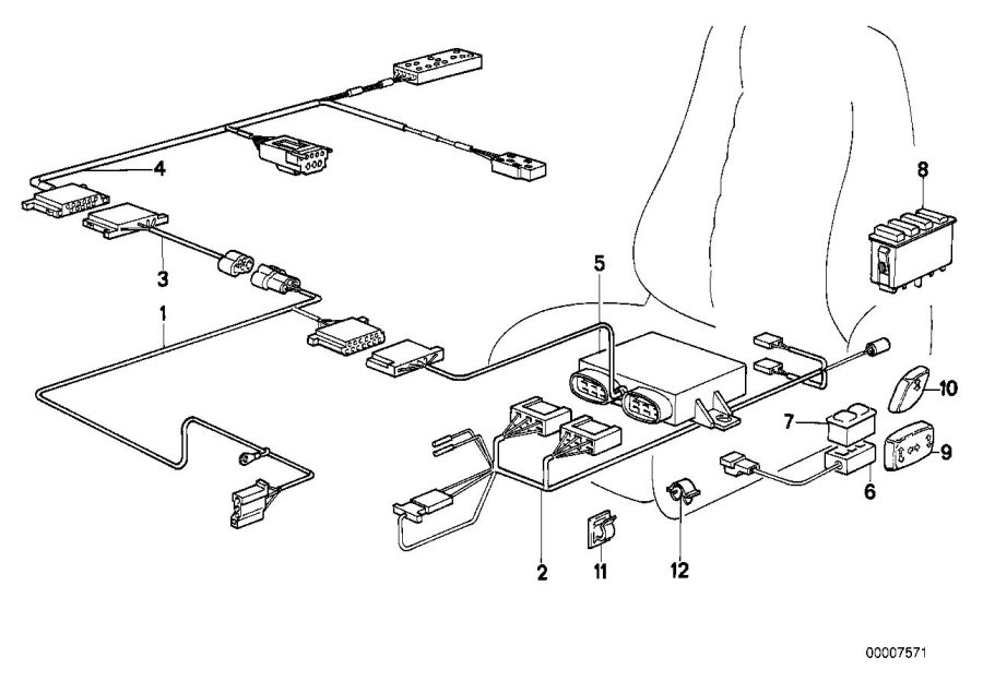 Diagram Wiring set adjustable sportseat for your BMW