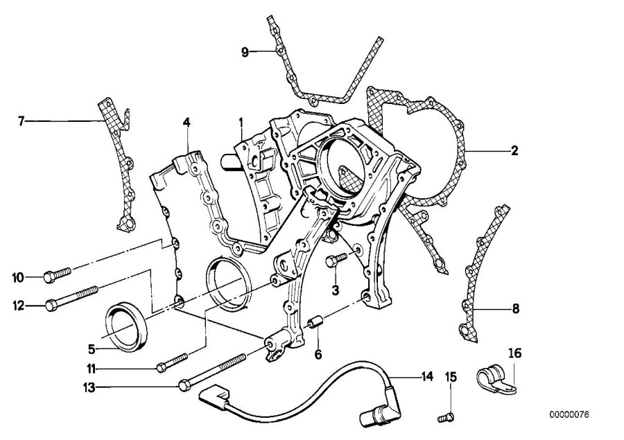 Diagram Lower timing case for your 2016 BMW i3  60Ah 