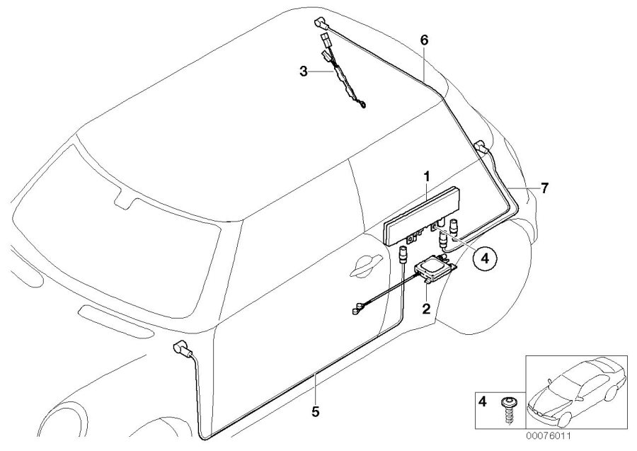 Diagram SINGLE PARTS F ANTENNA-DIVERSITY for your MINI