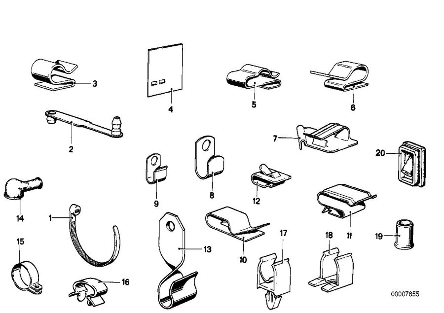 Diagram Cable CLAMPS/CABLE holder for your 2003 BMW 325xi Sedan  