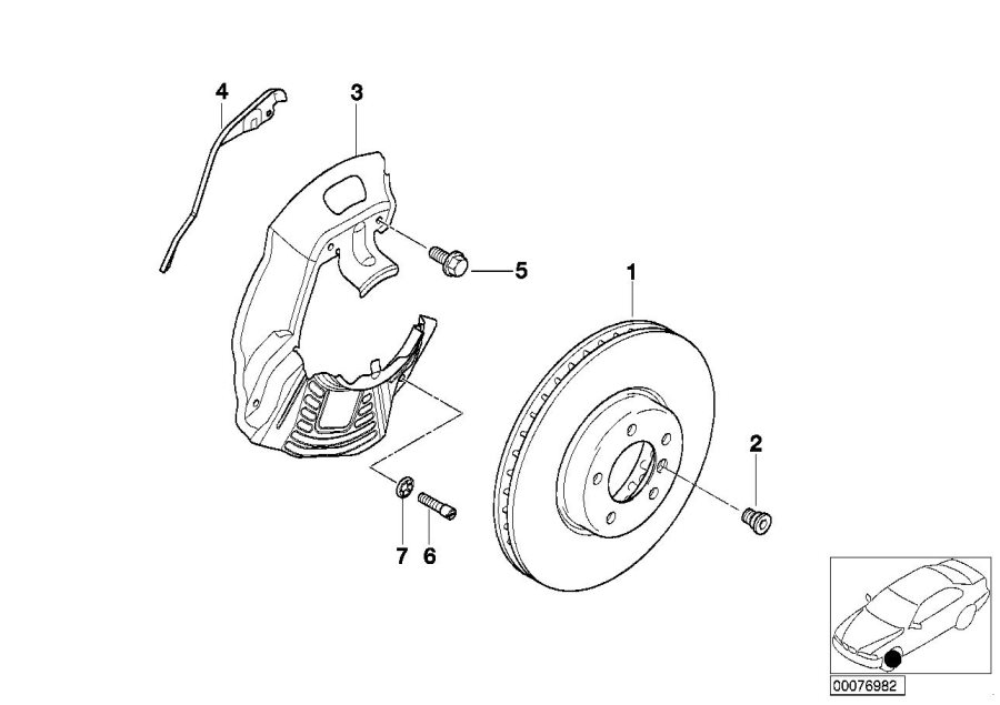 Diagram Front brake / brake disc for your 2013 BMW