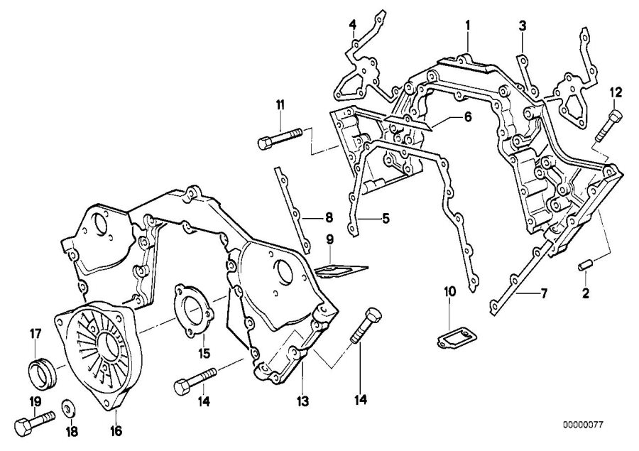 Diagram Upper timing case for your 2009 BMW M6   