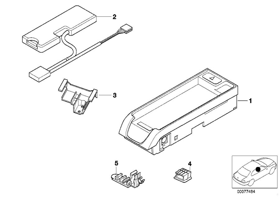 Diagram Single parts, SA 625, center console for your 1994 BMW 320i   