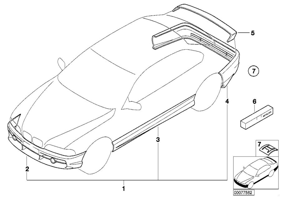 Diagram Aerodynamics package for your 2010 BMW 740Li   