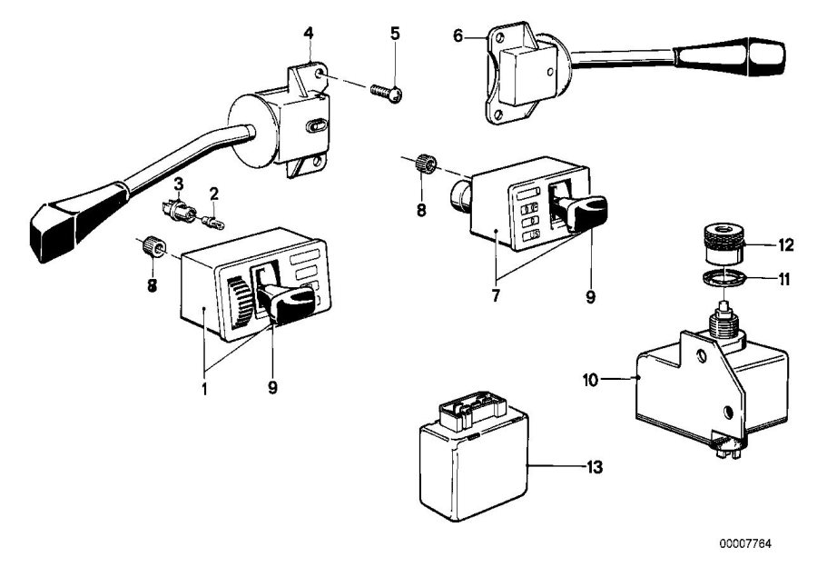 Diagram Steering column switch for your BMW