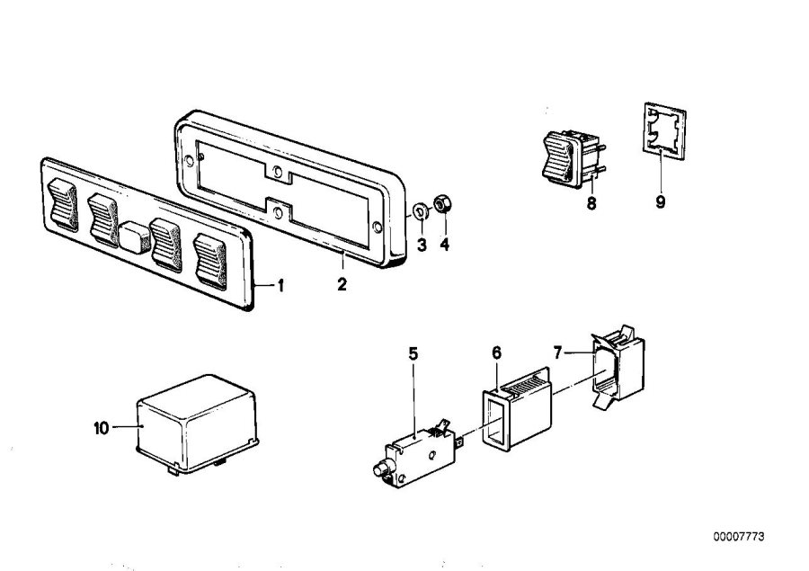 Diagram SWITCH COMBINATION ELECTR.WIND.LIFT. for your BMW 530i  