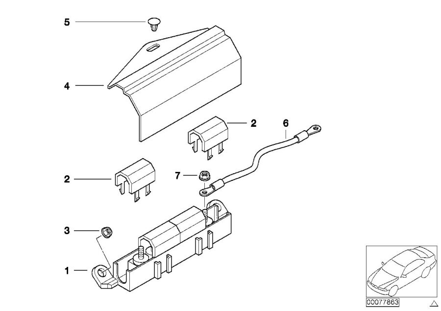 Diagram Single components for fuse housing for your 2023 BMW X3  30eX 