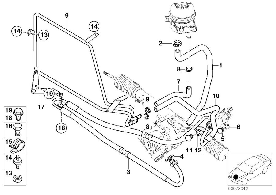 Diagram Hydro steering-oil pipes for your 2006 BMW 330i   