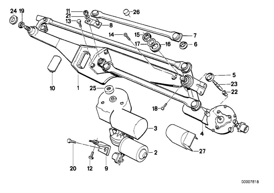 Diagram Single wiper parts for your BMW