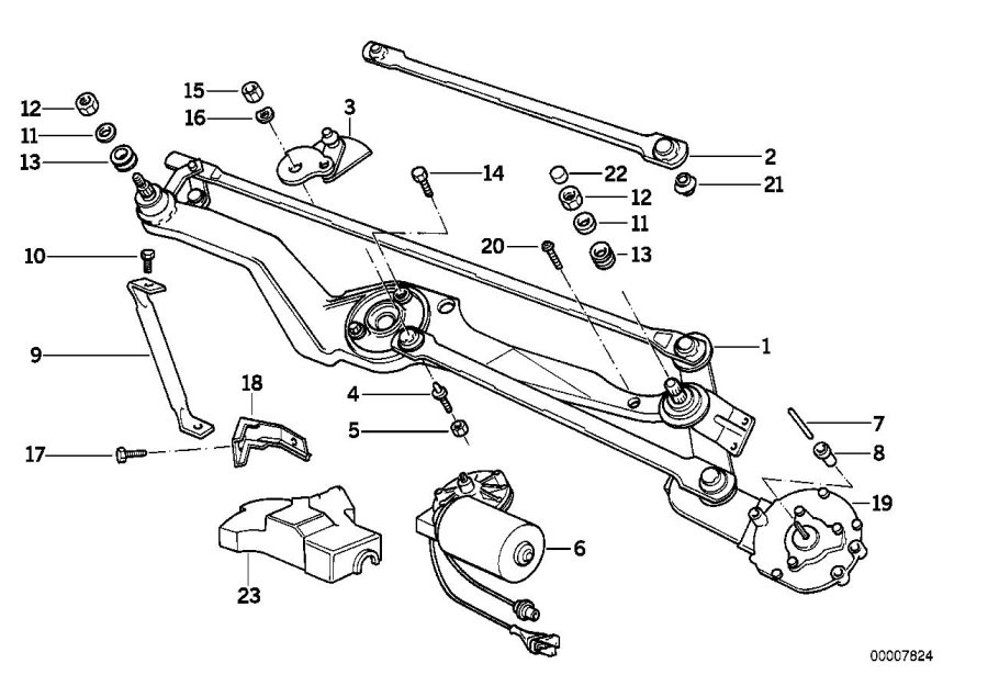 Diagram Single wiper parts for your BMW