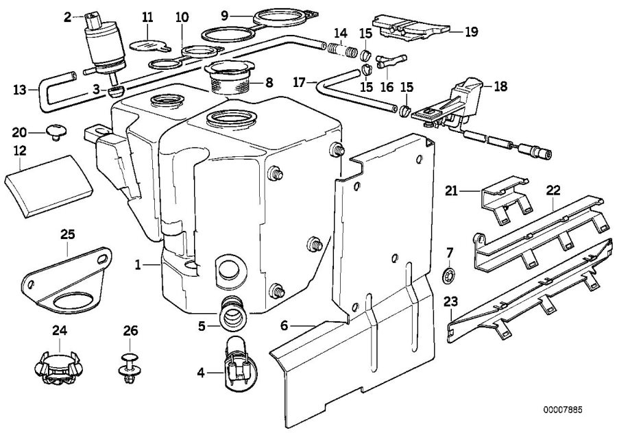 Diagram Windshield cleaning for your 2025 BMW Z4   