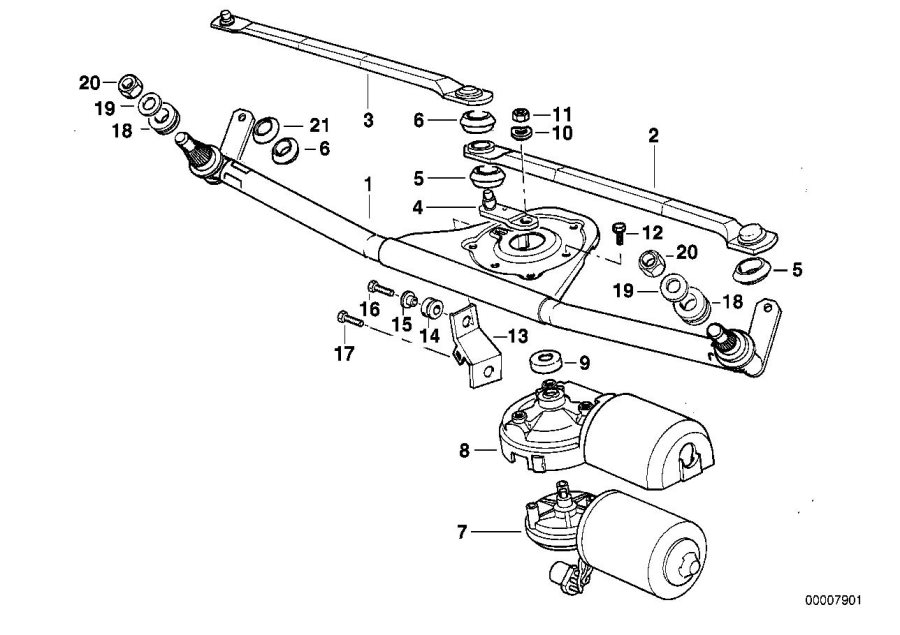 Diagram Single wiper parts for your BMW