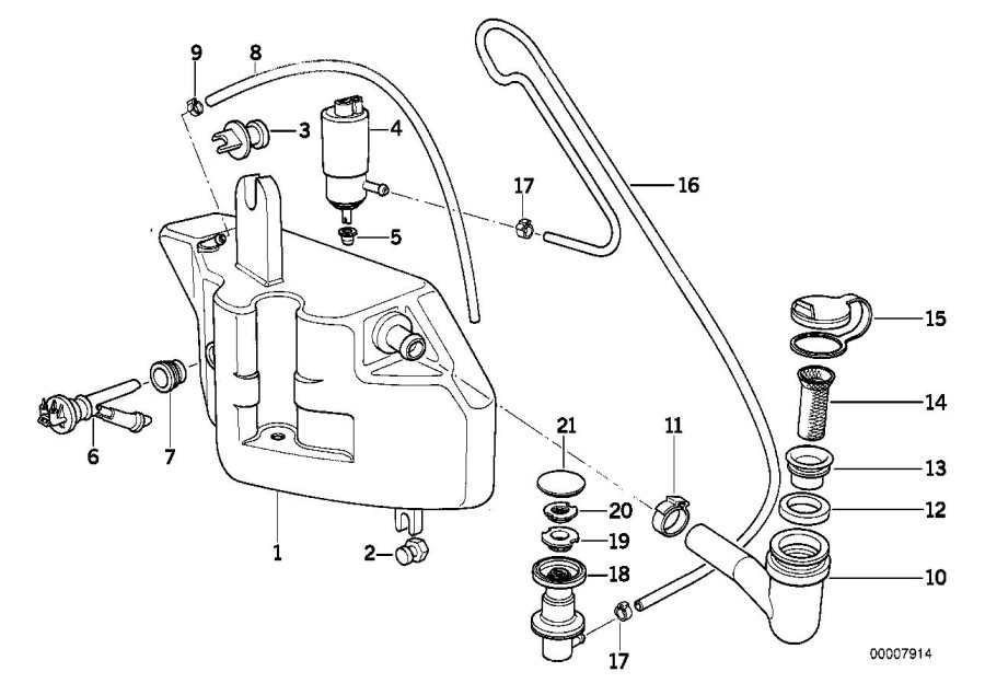 Le diagramme COMPOSANTS DE LAVEGLACE DE LUNETTE AR pour votre BMW