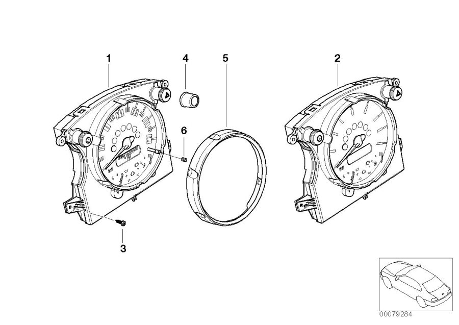 Diagram Speedometer and rev.counter, instr.panel for your MINI