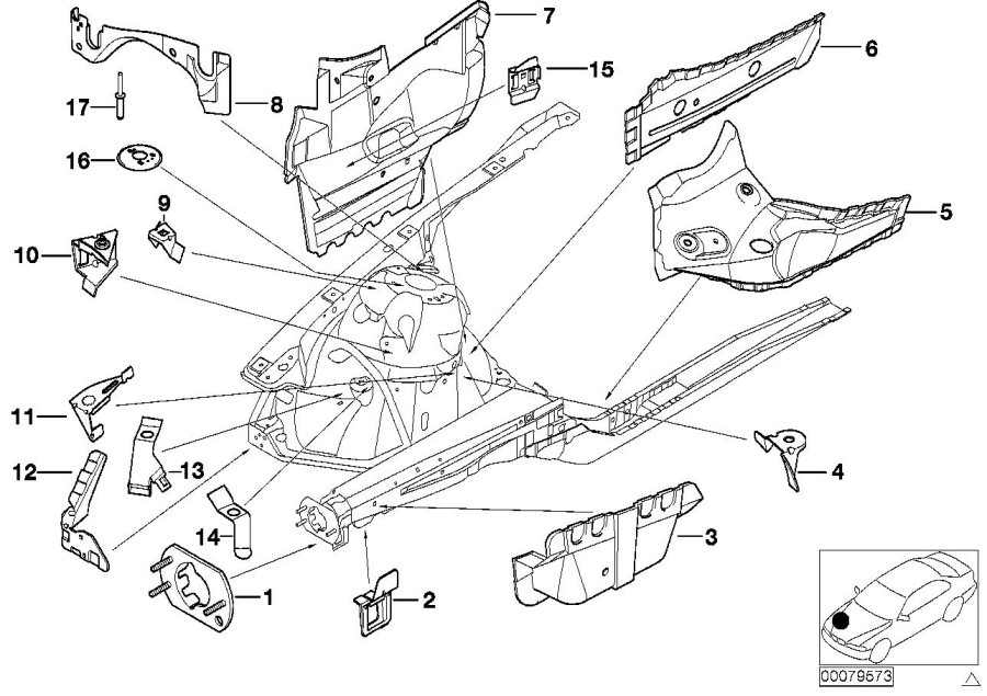 Diagram Front body bracket right for your BMW