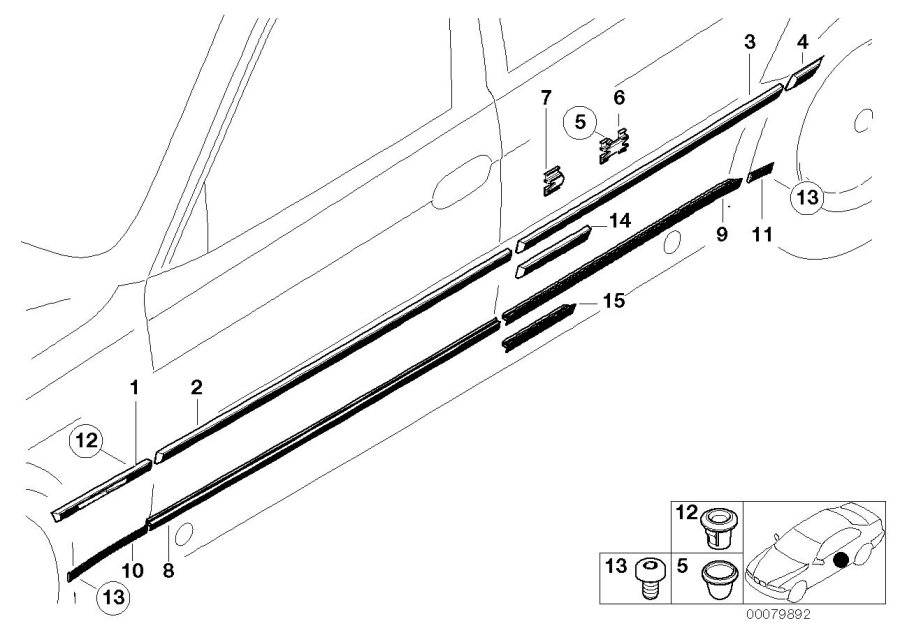 Diagram Exterior trim / grill for your 1988 BMW M6   