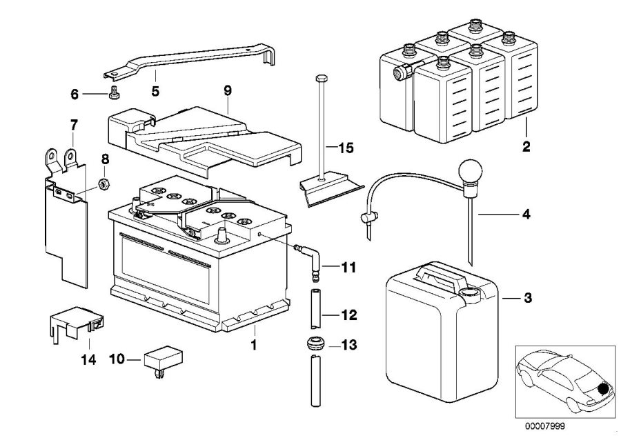 Diagram Empty BMW battery for your 2001 BMW M5   