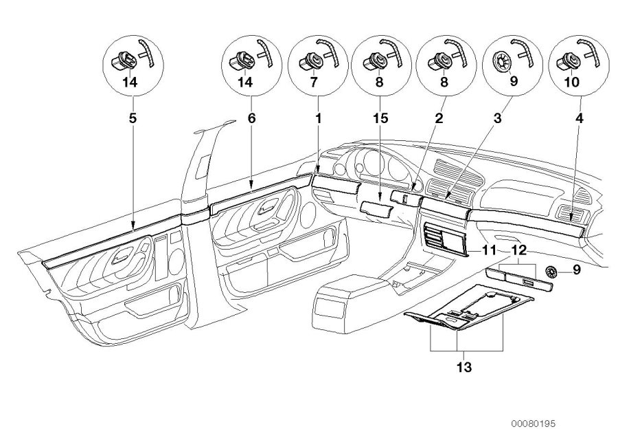 Diagram Fine wood trim, ash, grey for your 2016 BMW M6   