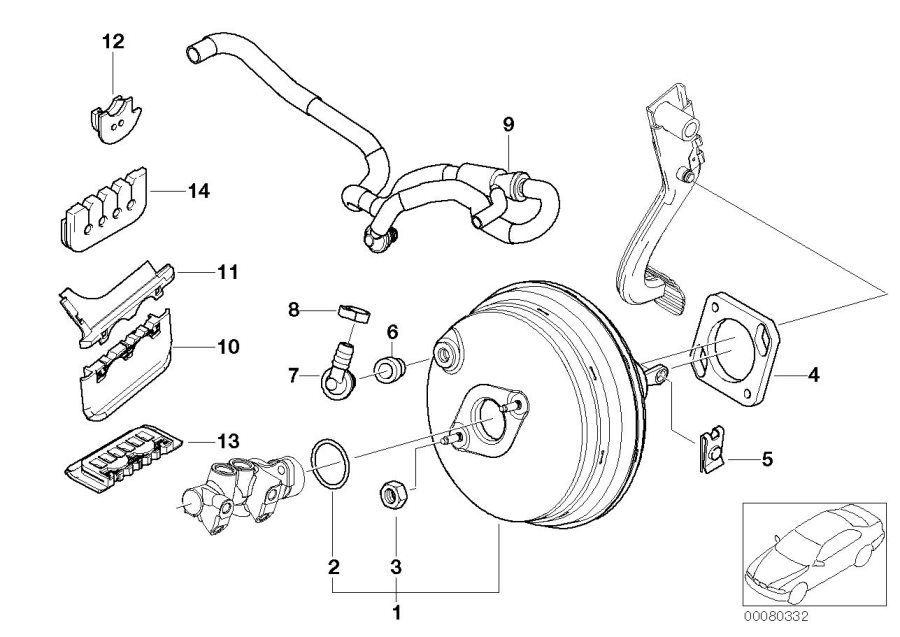 Diagram Power brake unit depression for your 2005 BMW M3 Coupe  