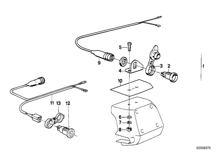 Diagram Retrofit kit, socket for your BMW K100RT  