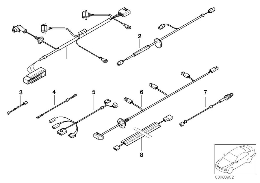 Diagram Various additional wiring sets for your BMW