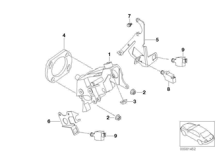 Diagram Pedals-supporting bracket for your BMW